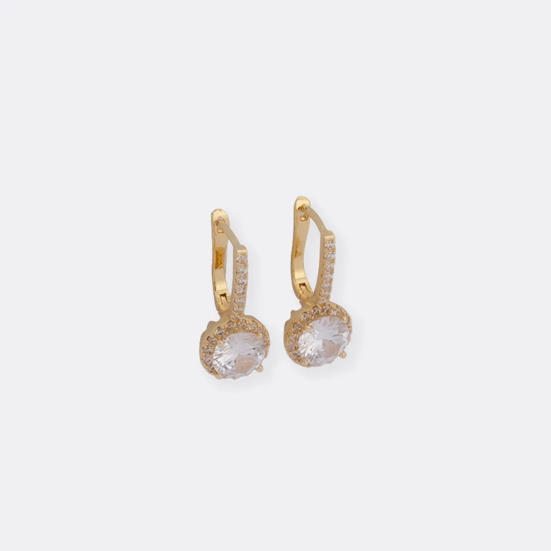 Aretes Candonga Halo Crystal 12 mm