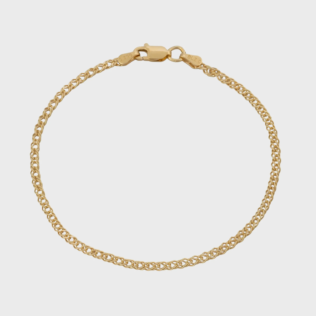 Pulsera Cubana Cruzada 2,4 mm 16 Cms