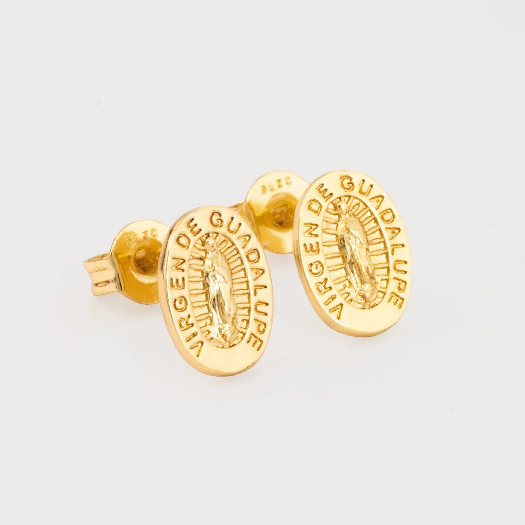 Aretes Virgen de Guadalupe 9 mm