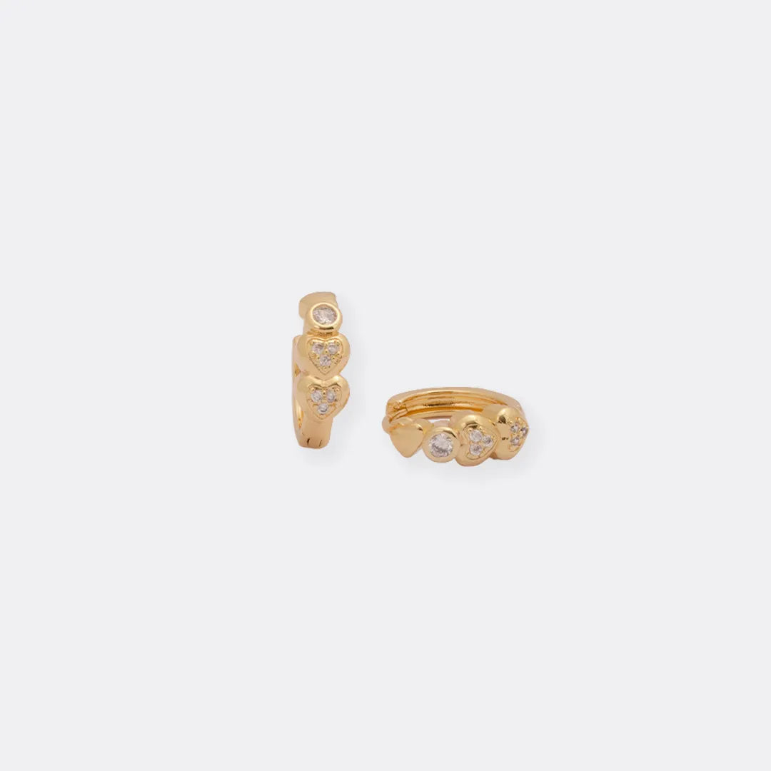 Aretes Candonga Triple Heart 16 mm