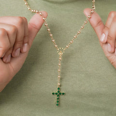 Crucero con Circonias 1.8 Cms Verde