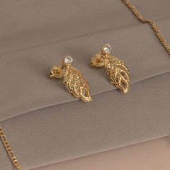 Aretes Hoja Circonias 1.7 Cms