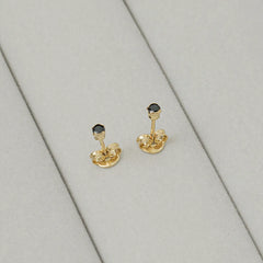 Aretes Circonia redonda negro 2mm