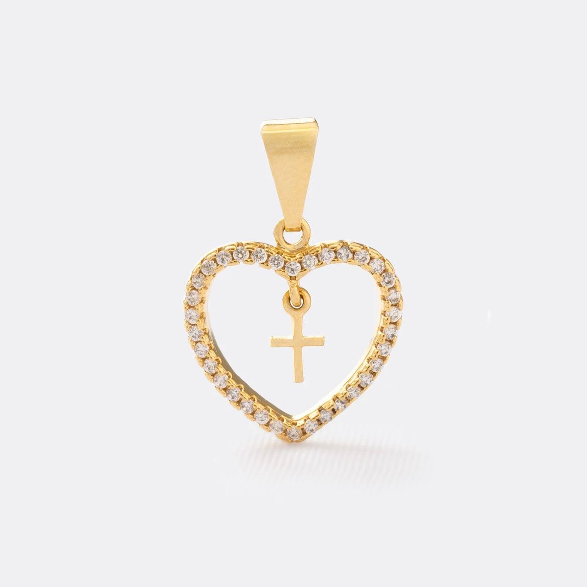 Corazon Circonias + Cruz Mini