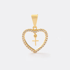 Corazon Circonias + Cruz Mini