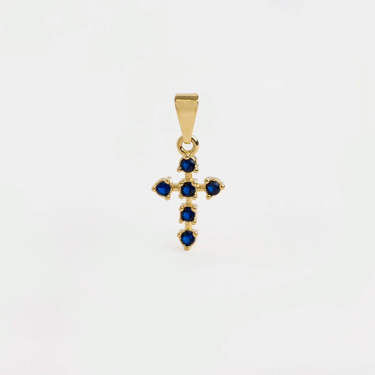 Cruz 6 Circonias Azul
