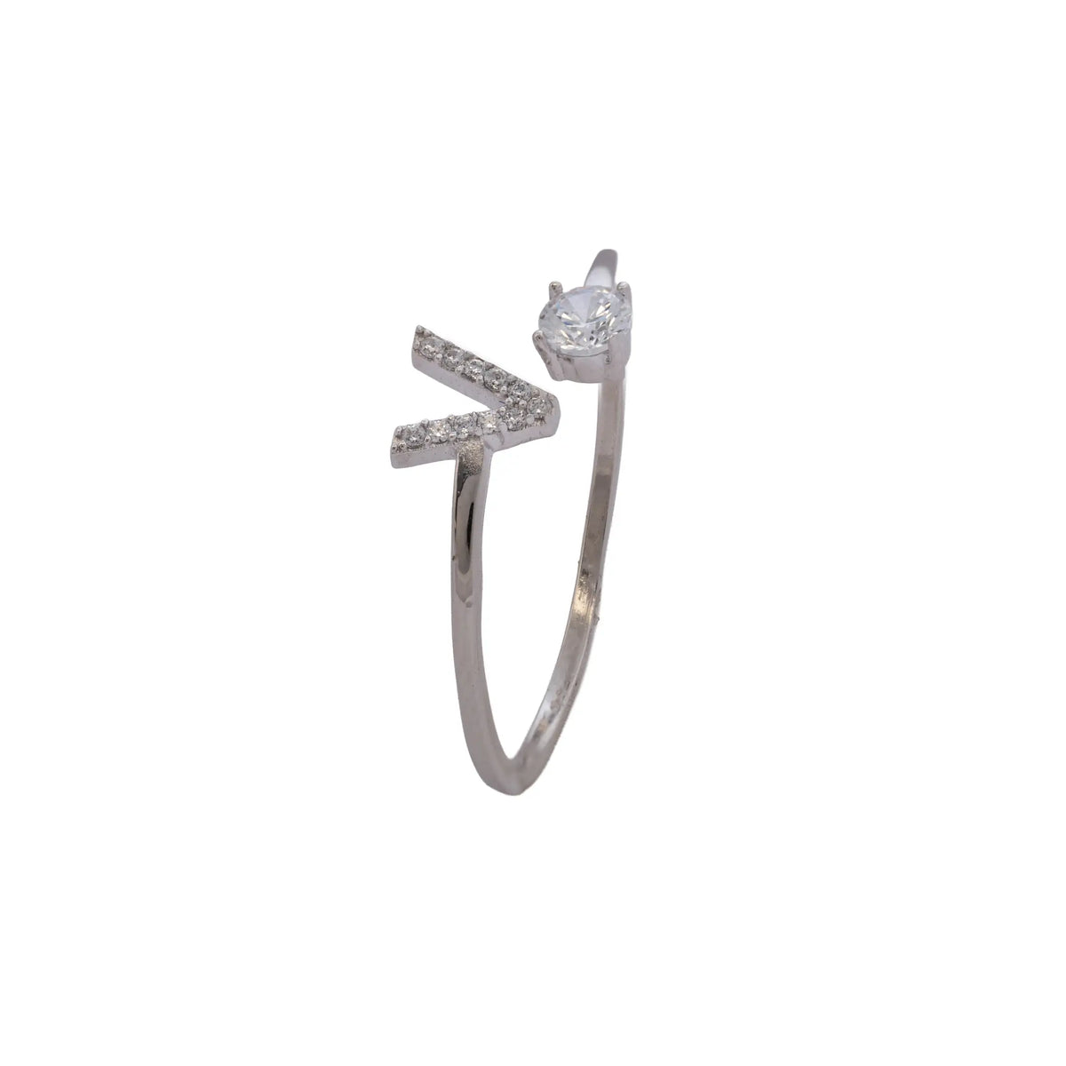 Anillo Letra V Crystal