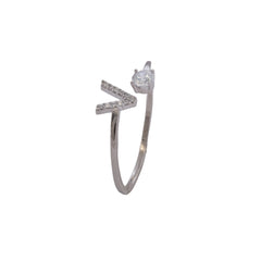 Anillo Letra V Crystal
