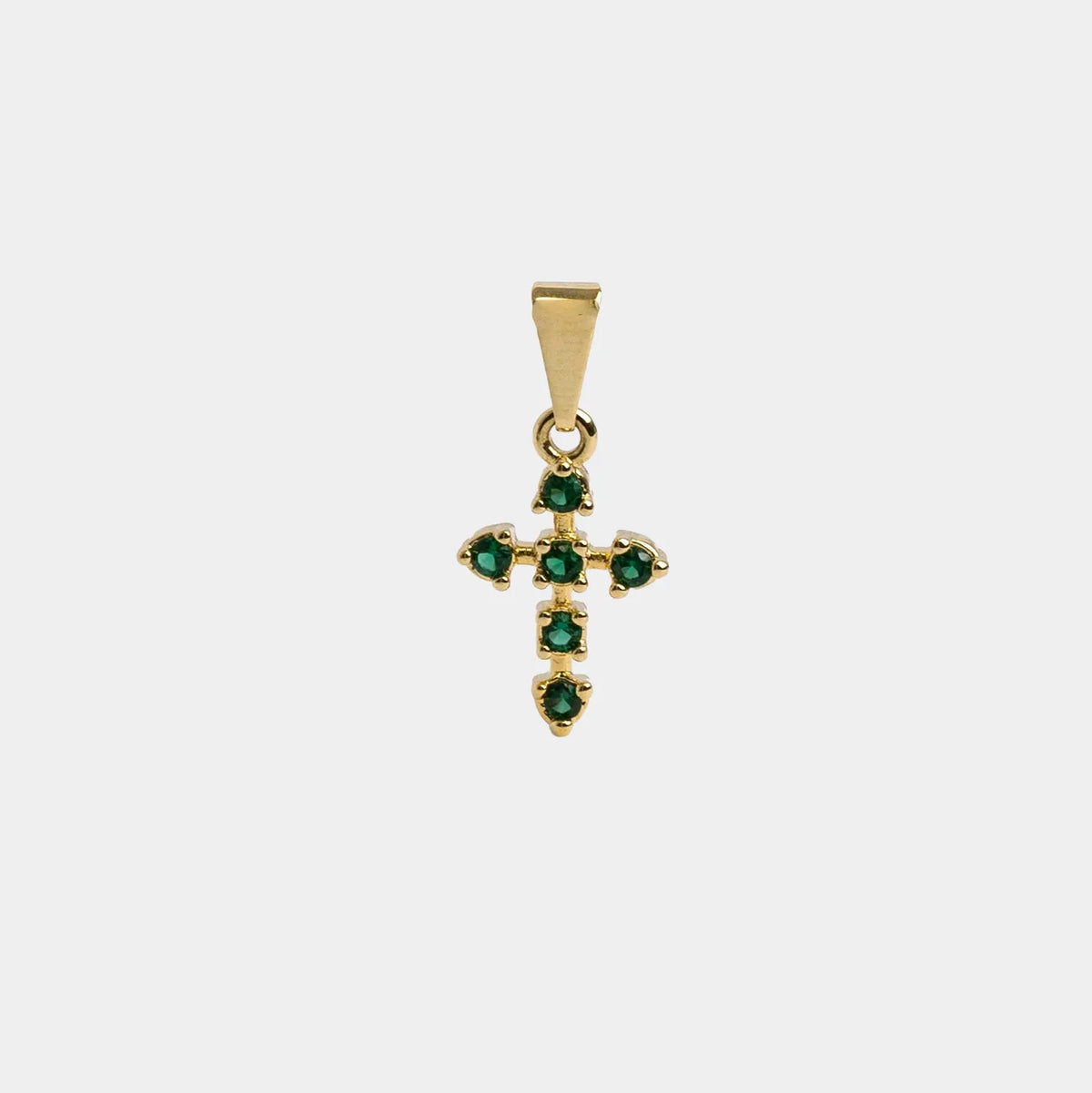 Dije Cruz 6 Circonias Verde
