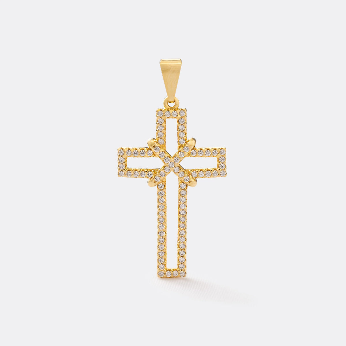 Cruz Silueta circonias 3.5 cms