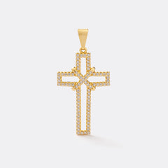 Cruz Silueta circonias 3.5 cms